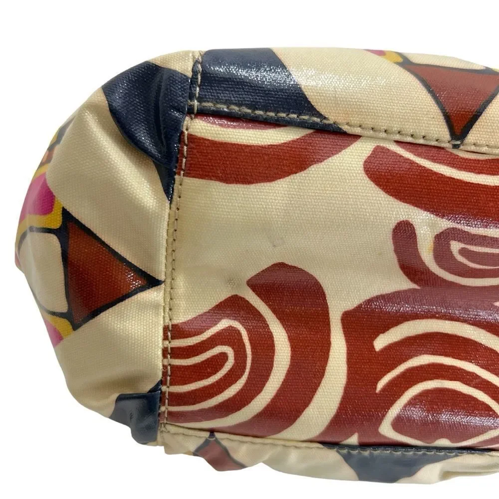 Fossil Vintage Key-Per Waxed Cotton Weekender Baby Bag Abstract Retro Print